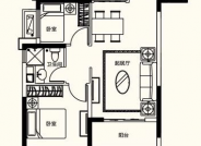 衡水恒大绿洲84.84㎡两室一厅一卫户型图