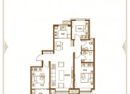 衡水龙源东郡D户型106.49㎡三室两厅两卫
